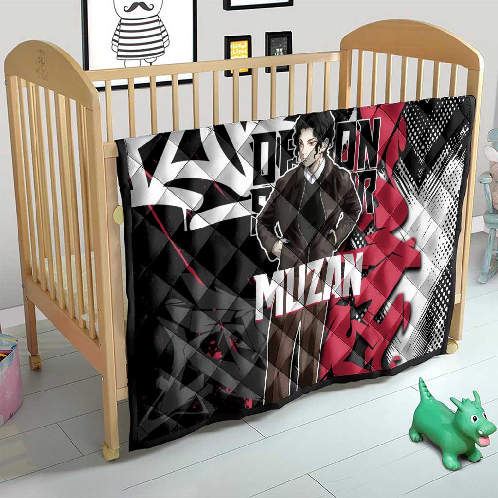 Muzan Demon Slayer Quilt Red Graffiti Anime Aesthetic
