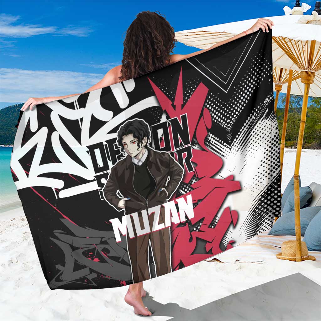 Muzan Demon Slayer Sarong Red Graffiti Anime Aesthetic