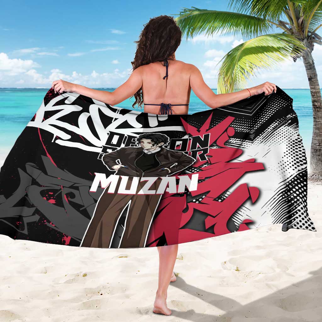 Muzan Demon Slayer Sarong Red Graffiti Anime Aesthetic