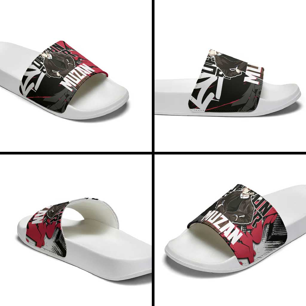 Muzan Demon Slayer Slide Sandals Red Graffiti Anime Aesthetic