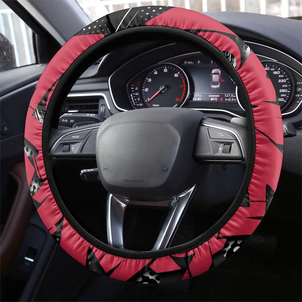 Muzan Demon Slayer Steering Wheel Cover Red Graffiti Anime Aesthetic