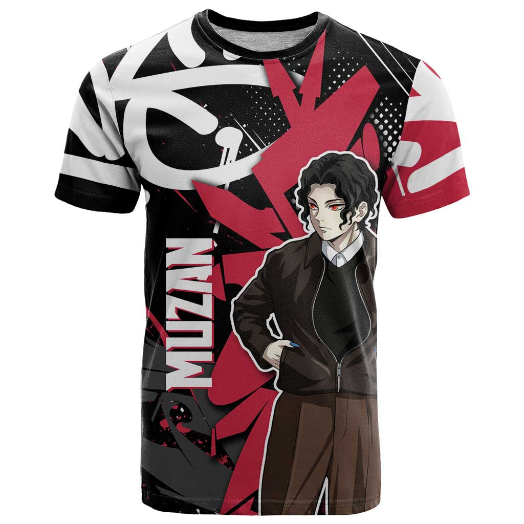 Muzan Demon Slayer T Shirt Red Graffiti Anime Aesthetic