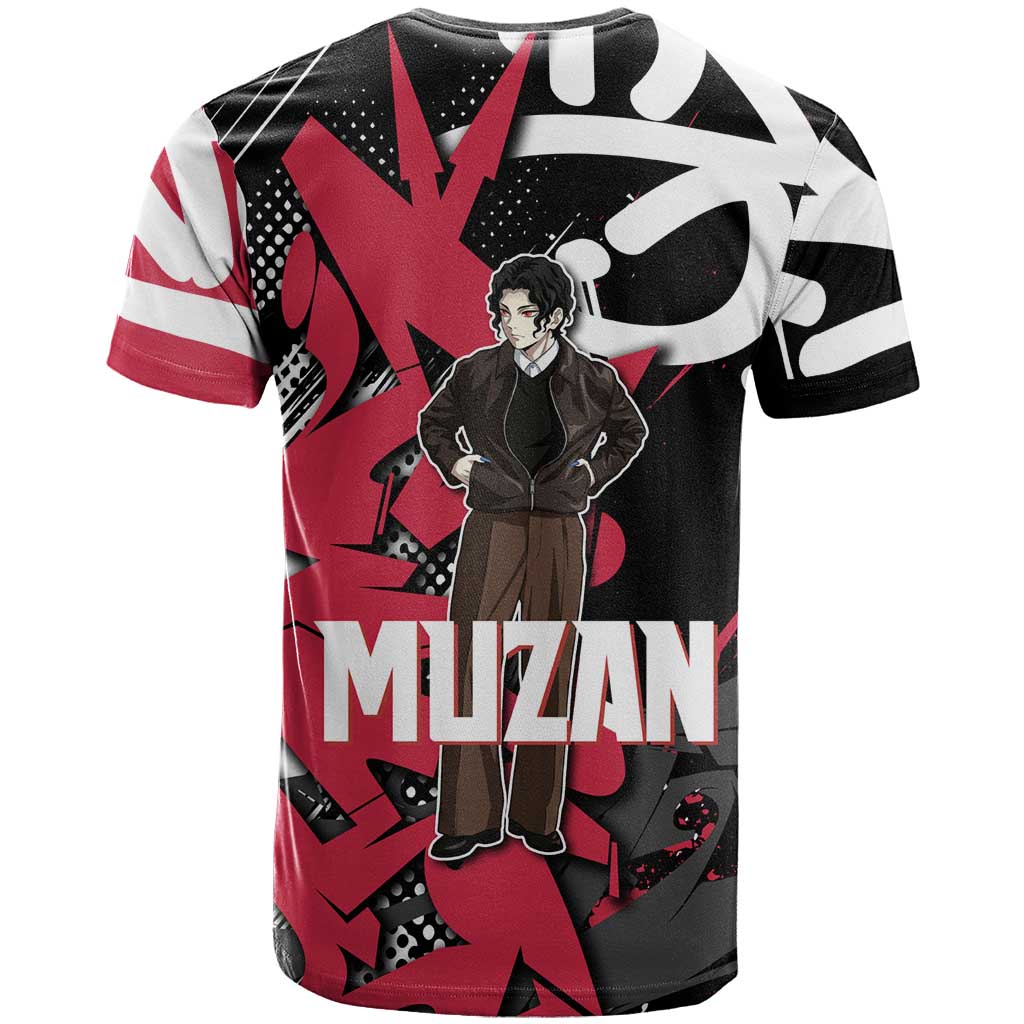 Muzan Demon Slayer T Shirt Red Graffiti Anime Aesthetic