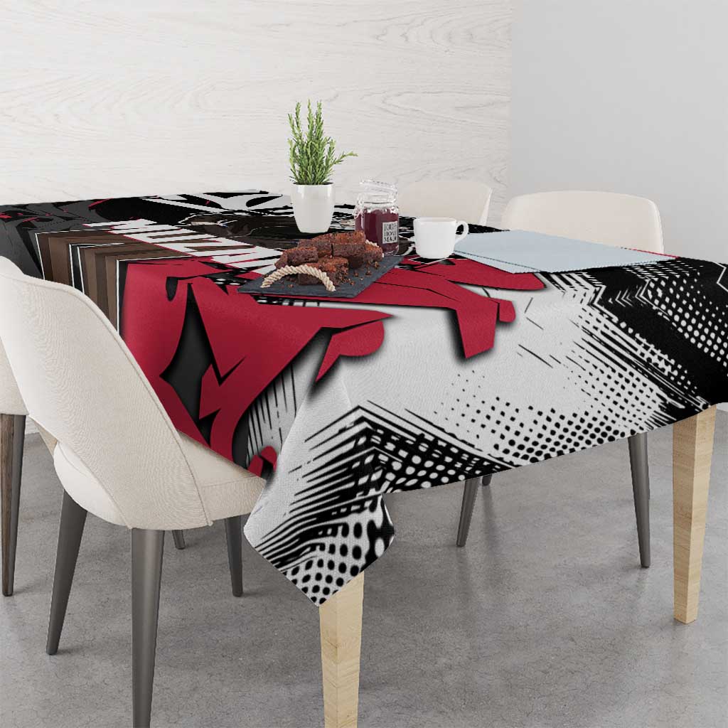 Muzan Demon Slayer Tablecloth Red Graffiti Anime Aesthetic