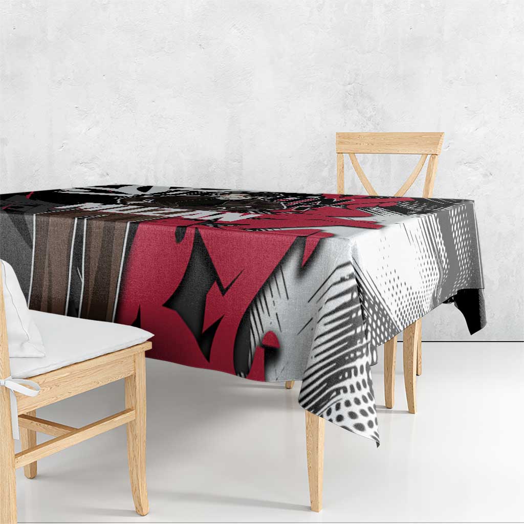 Muzan Demon Slayer Tablecloth Red Graffiti Anime Aesthetic