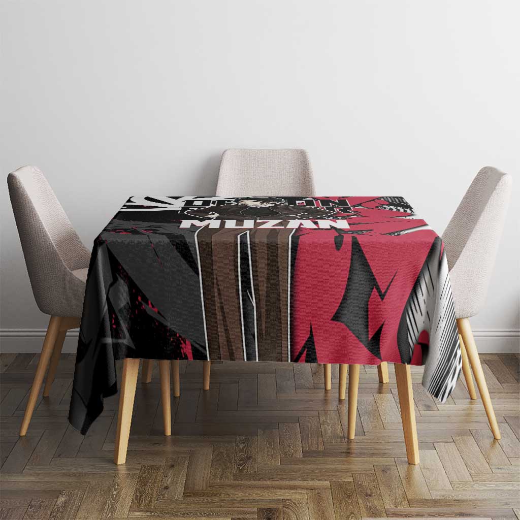 Muzan Demon Slayer Tablecloth Red Graffiti Anime Aesthetic