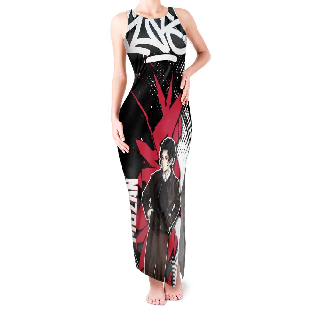 Muzan Demon Slayer Tank Maxi Dress Red Graffiti Anime Aesthetic