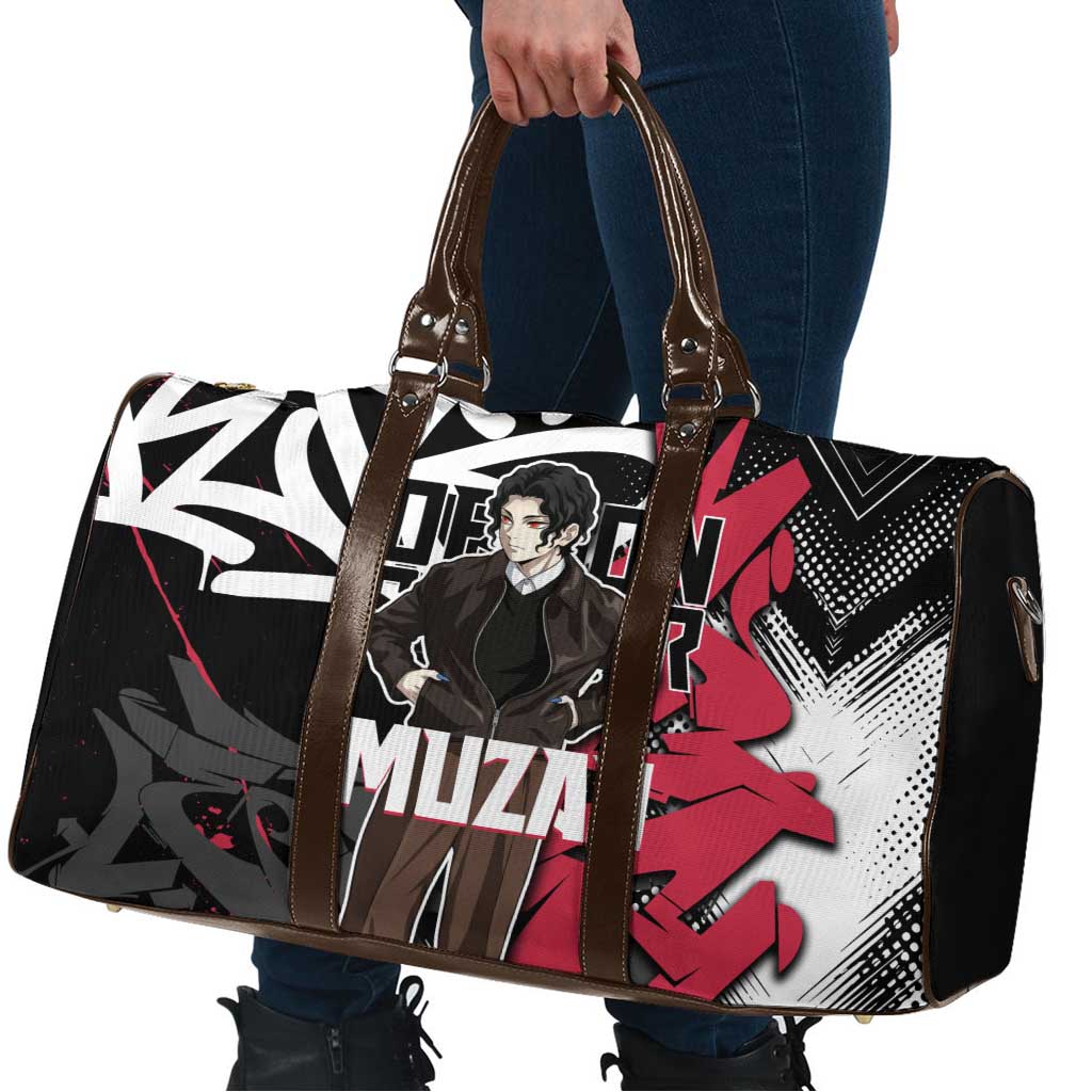 Muzan Demon Slayer Travel Bag Red Graffiti Anime Aesthetic