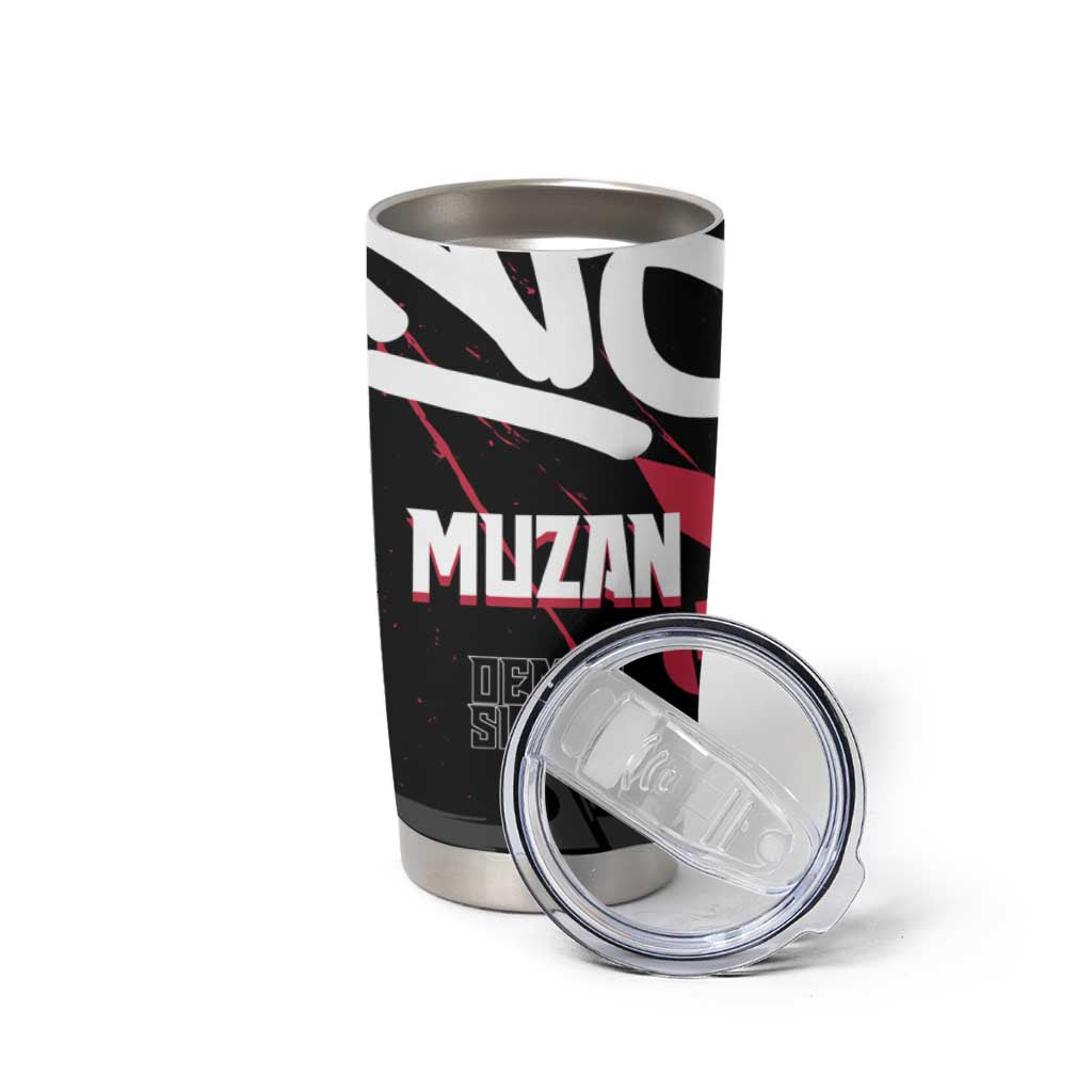 Muzan Demon Slayer Tumbler Cup Red Graffiti Anime Aesthetic