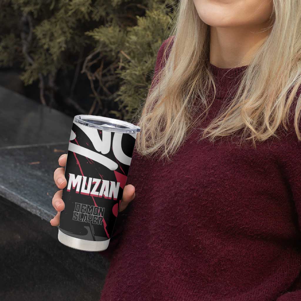 Muzan Demon Slayer Tumbler Cup Red Graffiti Anime Aesthetic