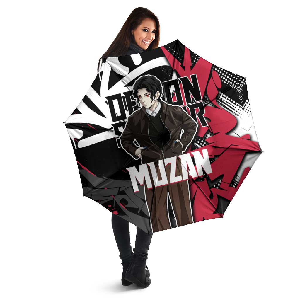 Muzan Demon Slayer Umbrella Red Graffiti Anime Aesthetic