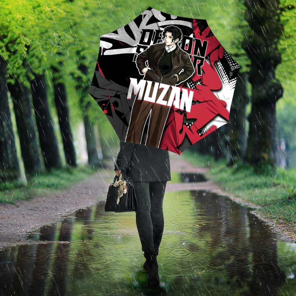 Muzan Demon Slayer Umbrella Red Graffiti Anime Aesthetic