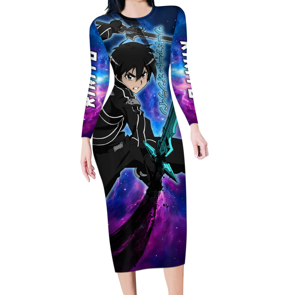 Kirito - Galaxy Style Long Sleeve Bodycon Dress Sword Art Galaxy Style