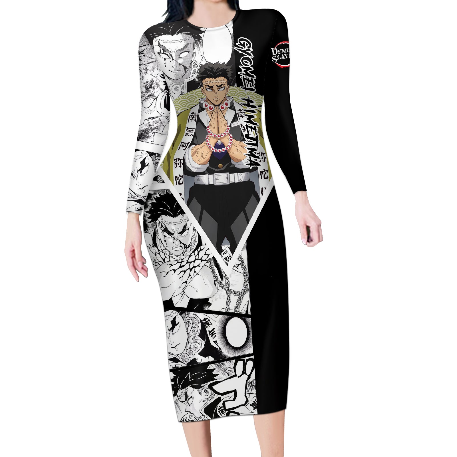 Gyomei Himejima Long Sleeve Bodycon Dress Demon Slayer