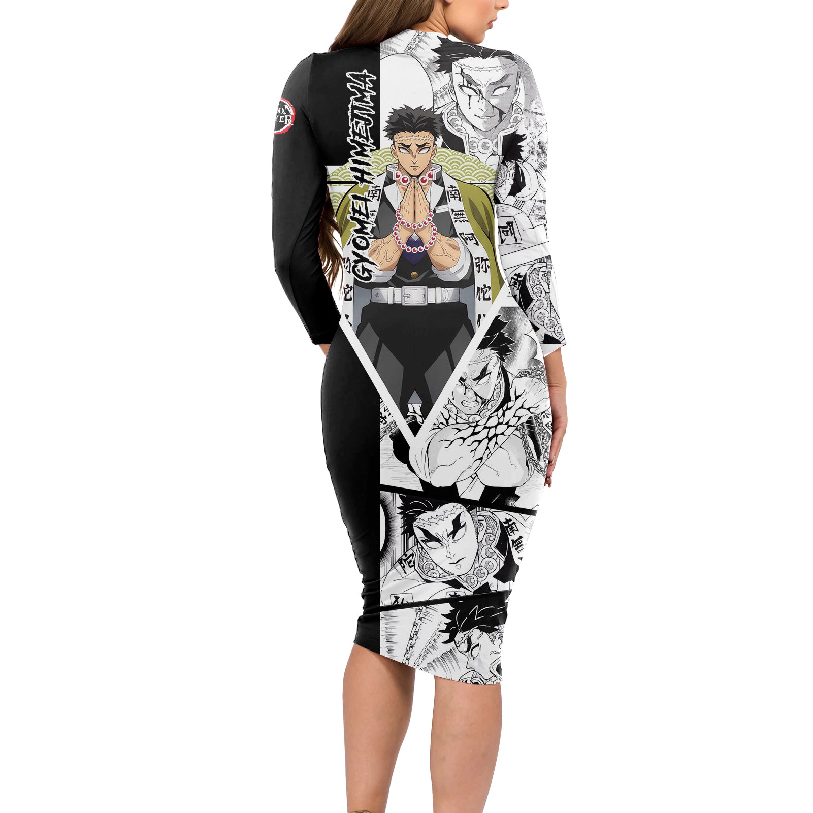 Gyomei Himejima Long Sleeve Bodycon Dress Demon Slayer