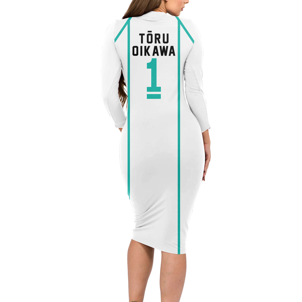 Toru Oikawa Long Sleeve Bodycon Dress Aoba Johsai