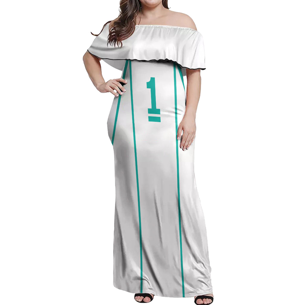 Toru Oikawa Off Shoulder Maxi Dress Aoba Johsai