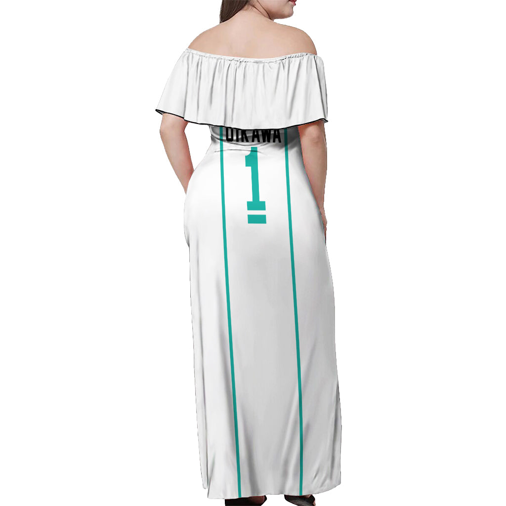 Toru Oikawa Off Shoulder Maxi Dress Aoba Johsai