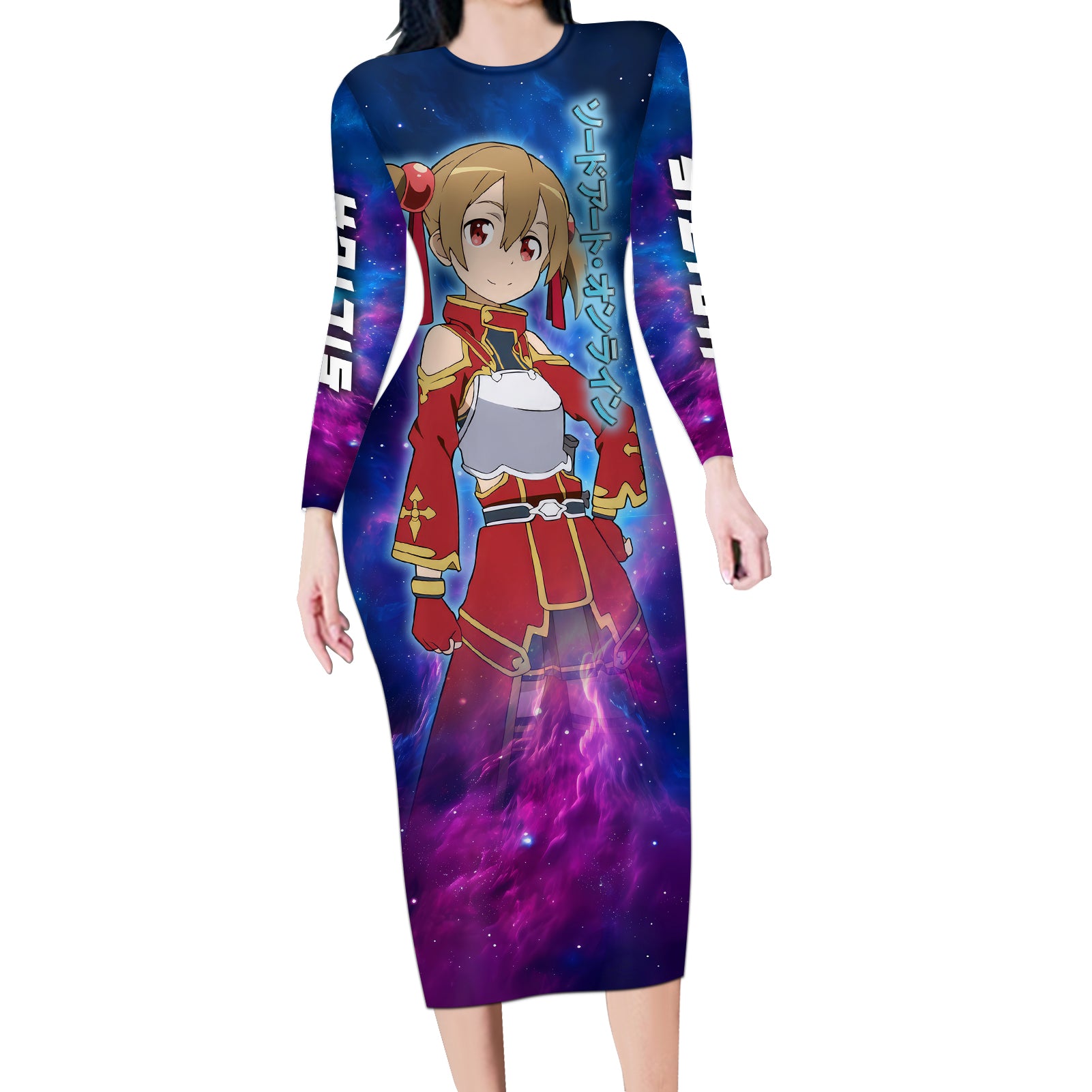 Silica Long Sleeve Bodycon Dress Sword Art Galaxy Style