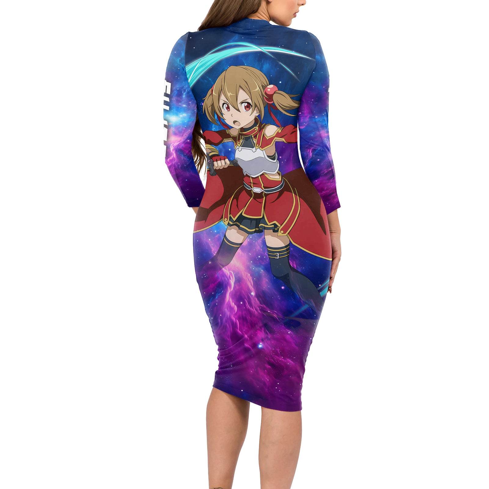 Silica Long Sleeve Bodycon Dress Sword Art Galaxy Style