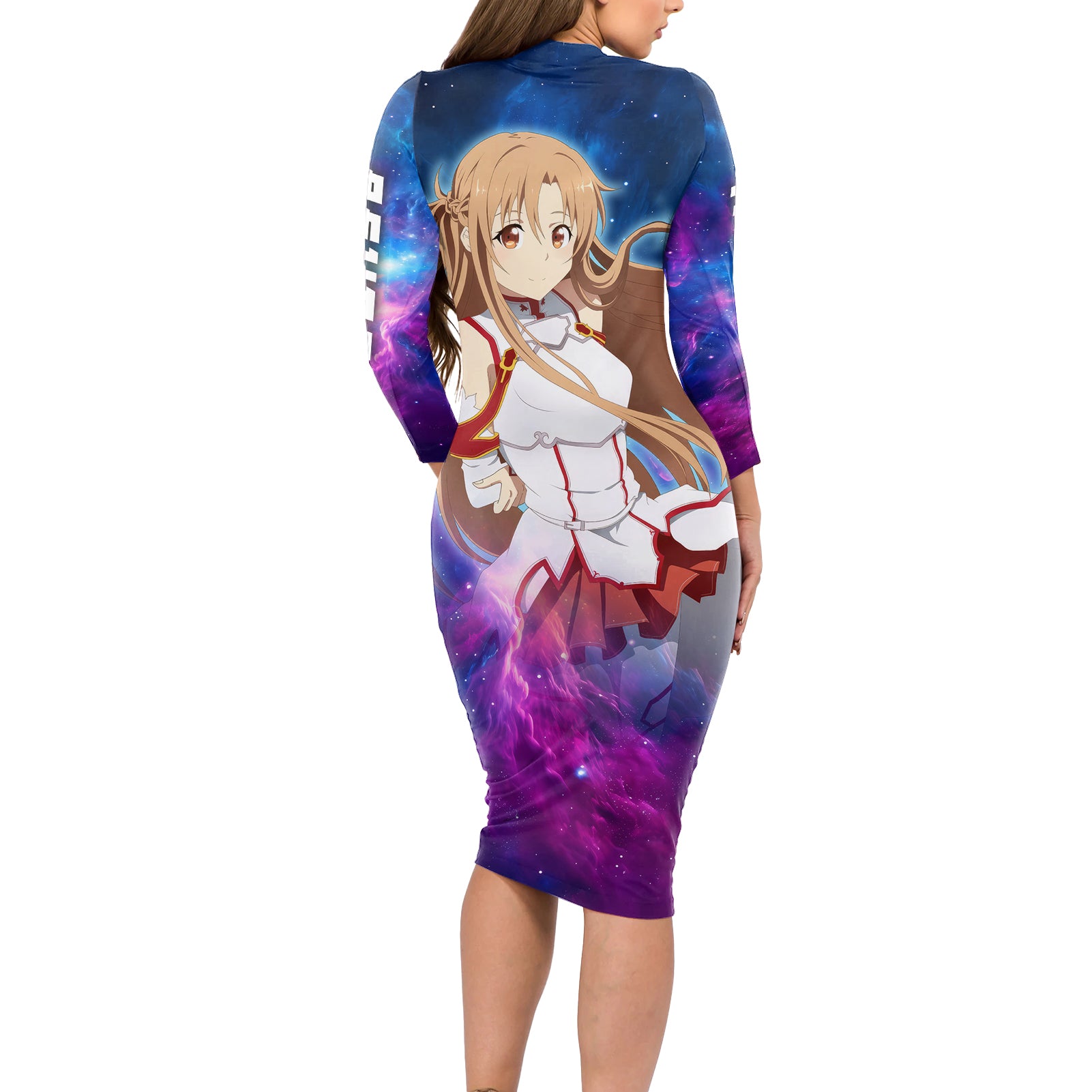 Asuna Long Sleeve Bodycon Dress Sword Art Galaxy Style
