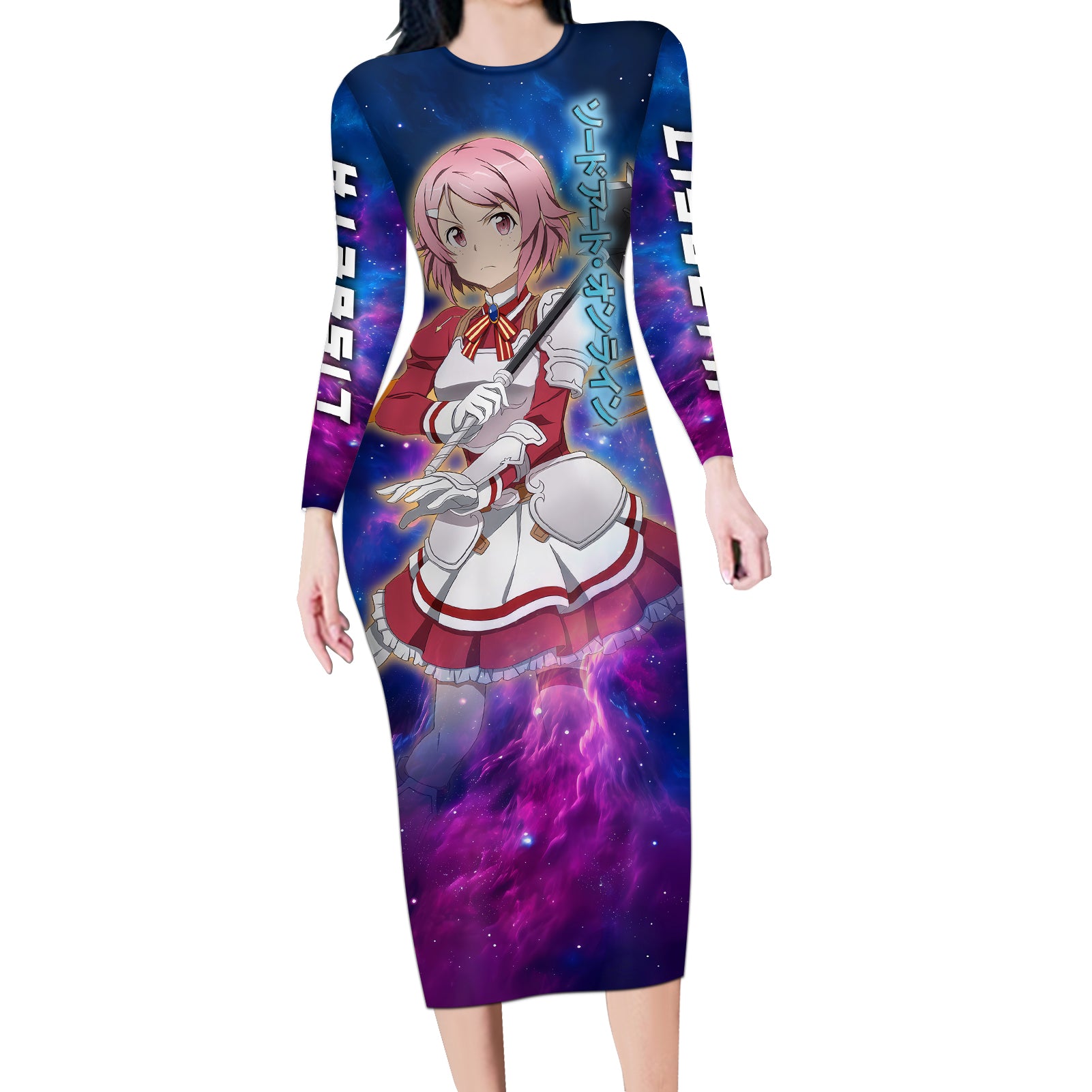 Shinozaki Rika Lisbeth Long Sleeve Bodycon Dress Sword Art Galaxy Style