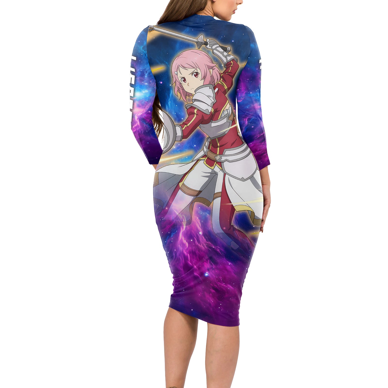 Shinozaki Rika Lisbeth Long Sleeve Bodycon Dress Sword Art Galaxy Style