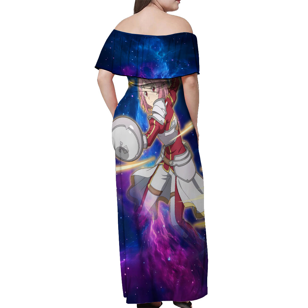 Shinozaki Rika Lisbeth Off Shoulder Maxi Dress Sword Art Galaxy Style