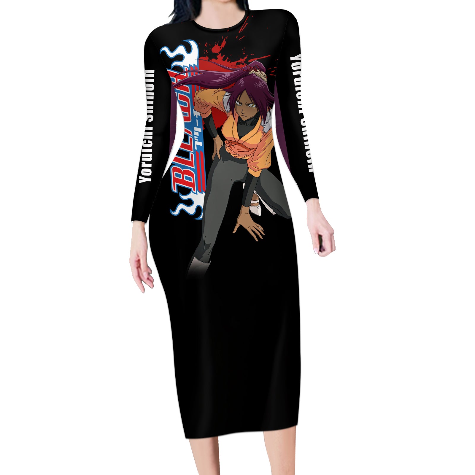 Yoruichi Shihoin Long Sleeve Bodycon Dress Bleach