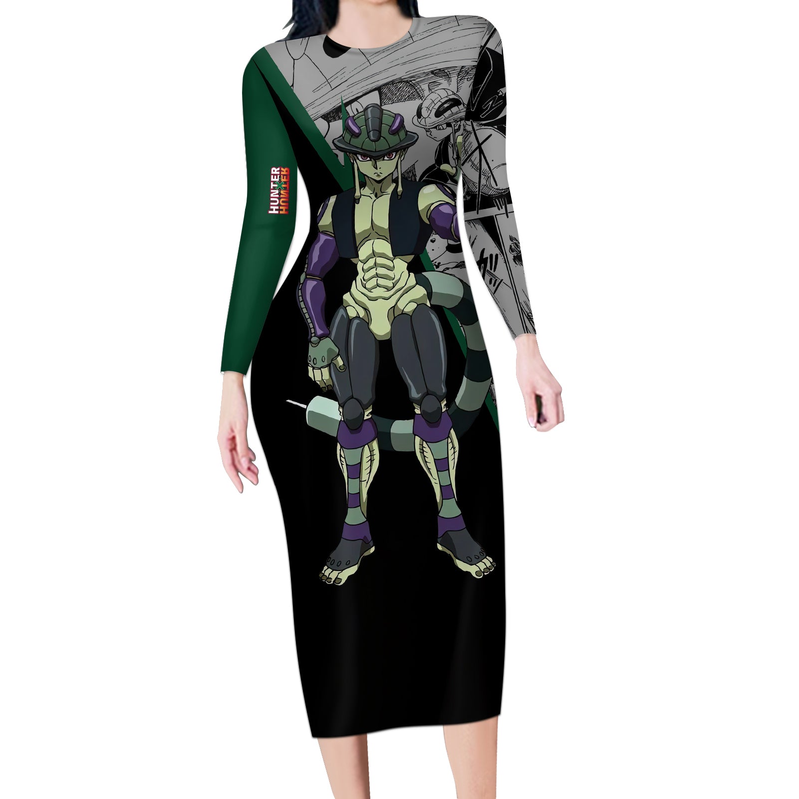 Meruem Long Sleeve Bodycon Dress Manga Style