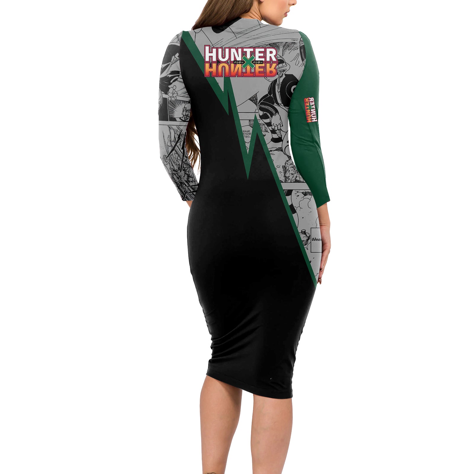 Meruem Long Sleeve Bodycon Dress Manga Style
