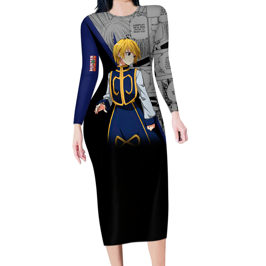 Kurapika Long Sleeve Bodycon Dress Manga Style