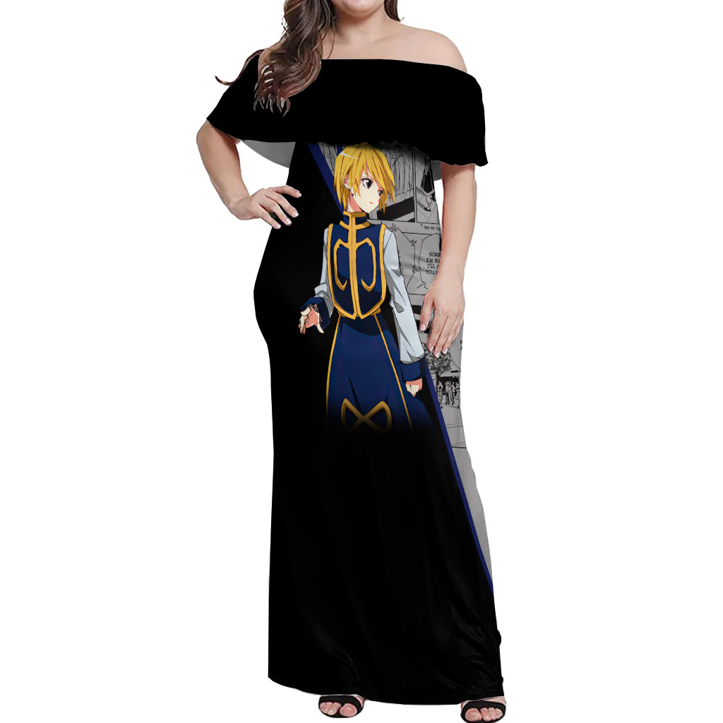 Kurapika Off Shoulder Maxi Dress Manga Style