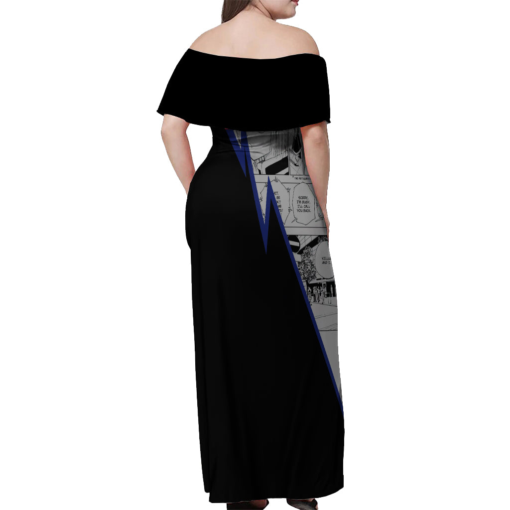Kurapika Off Shoulder Maxi Dress Manga Style
