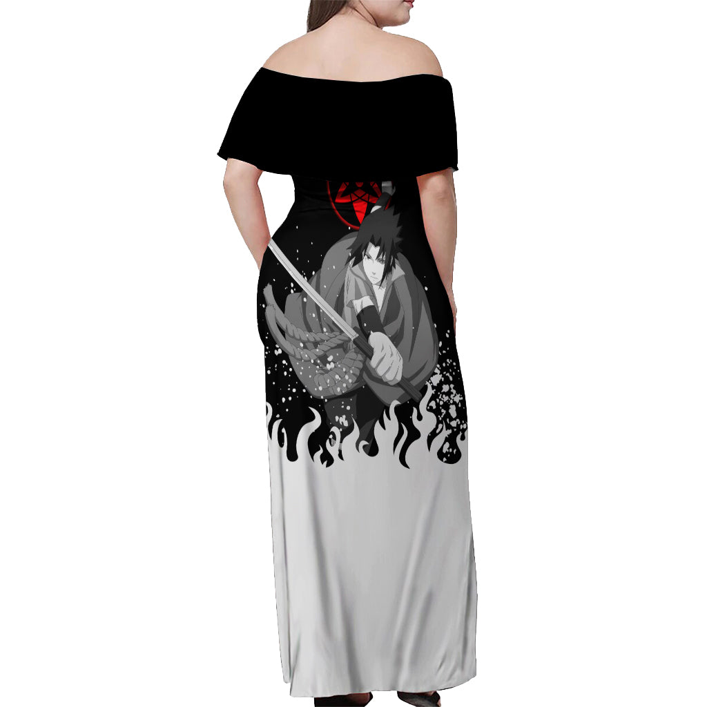 Sasuke Uchiha Off Shoulder Maxi Dress Naruto