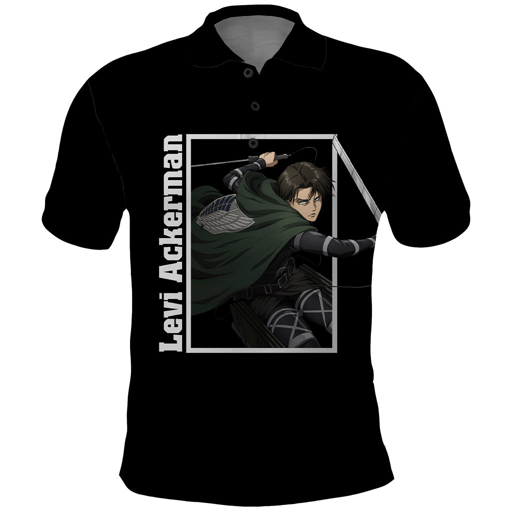 Levi Ackerman Polo Shirt Attack On Titan Anime Style
