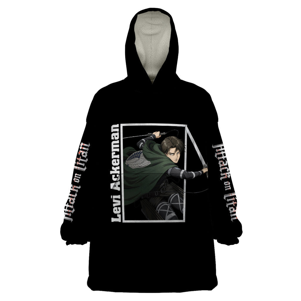 Levi Ackerman Wearable Blanket Hoodie Attack On Titan Anime Style