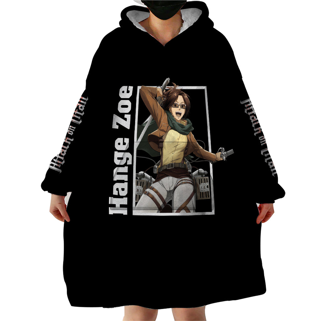 Hange Zoe Wearable Blanket Hoodie Attack On Tittan Anime Style