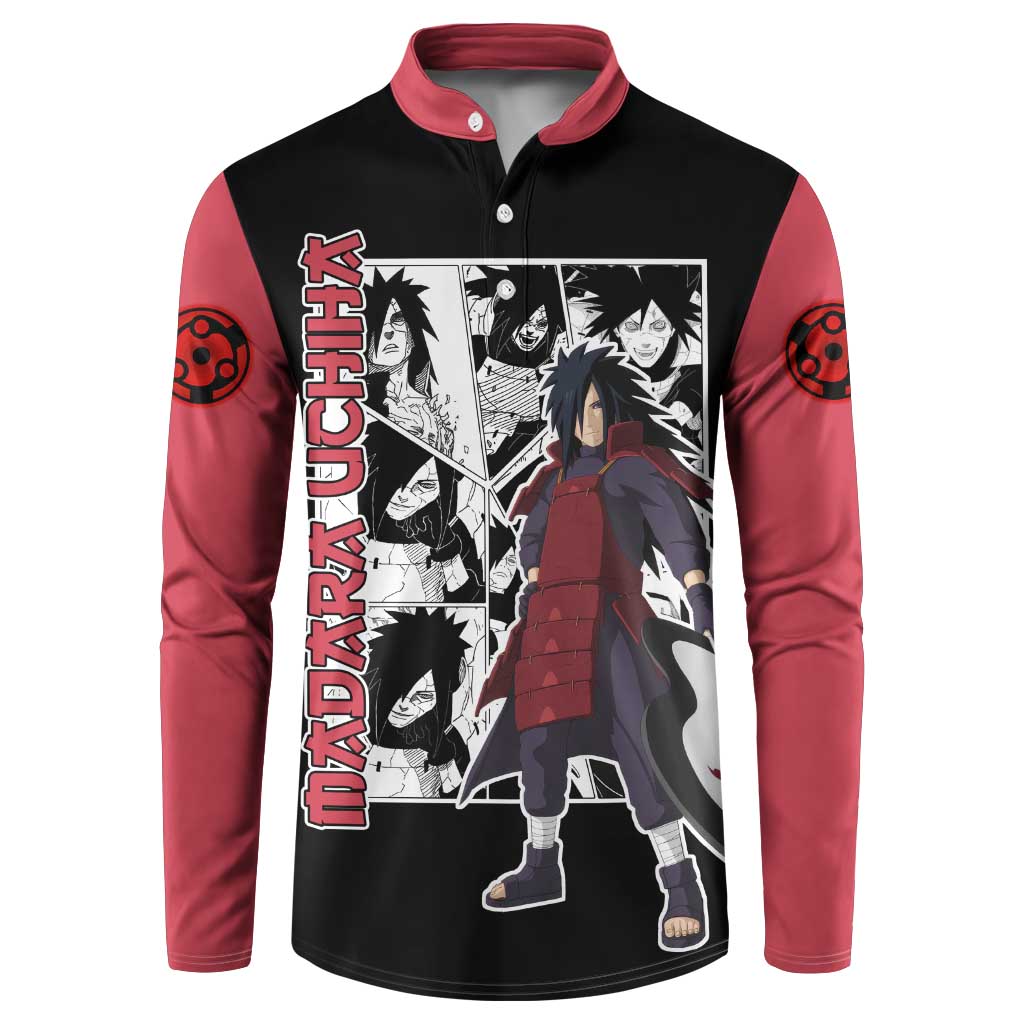 Madara Uchiha - Naruto Button Sweatshirt Anime Mix Manga Style