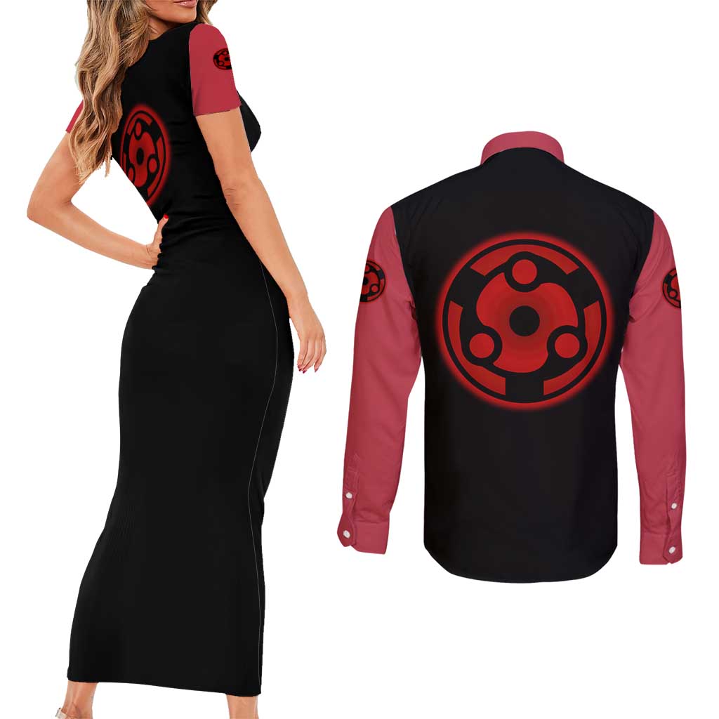 Madara Uchiha - Naruto Couples Matching Short Sleeve Bodycon Dress and Long Sleeve Button Shirt Anime Mix Manga Style