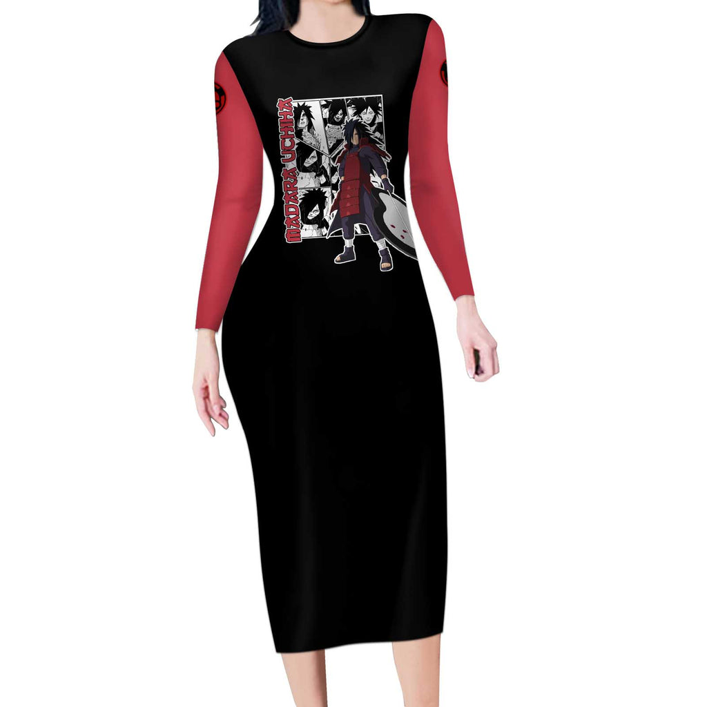 Madara Uchiha - Naruto Long Sleeve Bodycon Dress Anime Mix Manga Style
