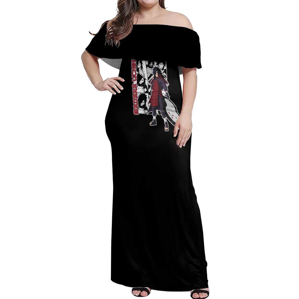 Madara Uchiha - Naruto Off Shoulder Maxi Dress Anime Mix Manga Style