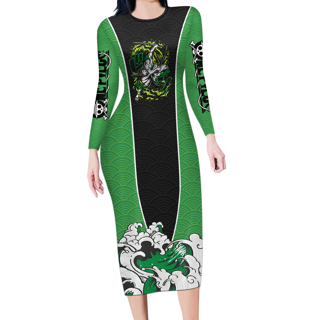 Roronoa Zoro - One Piece Long Sleeve Bodycon Dress Anime Japan Style