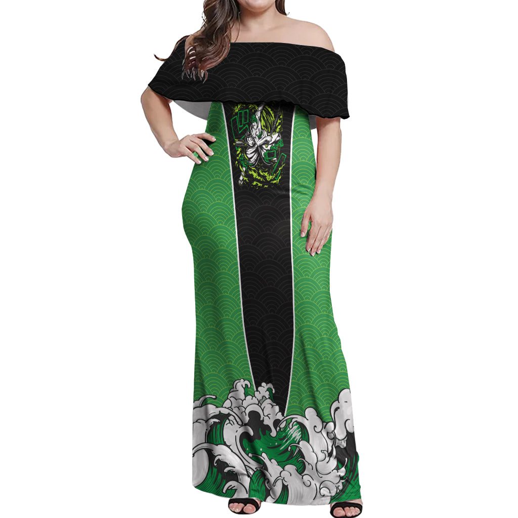 Roronoa Zoro - One Piece Off Shoulder Maxi Dress Anime Japan Style