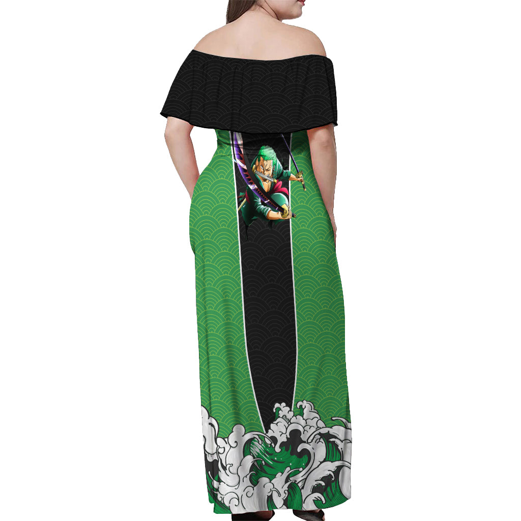 Roronoa Zoro - One Piece Off Shoulder Maxi Dress Anime Japan Style
