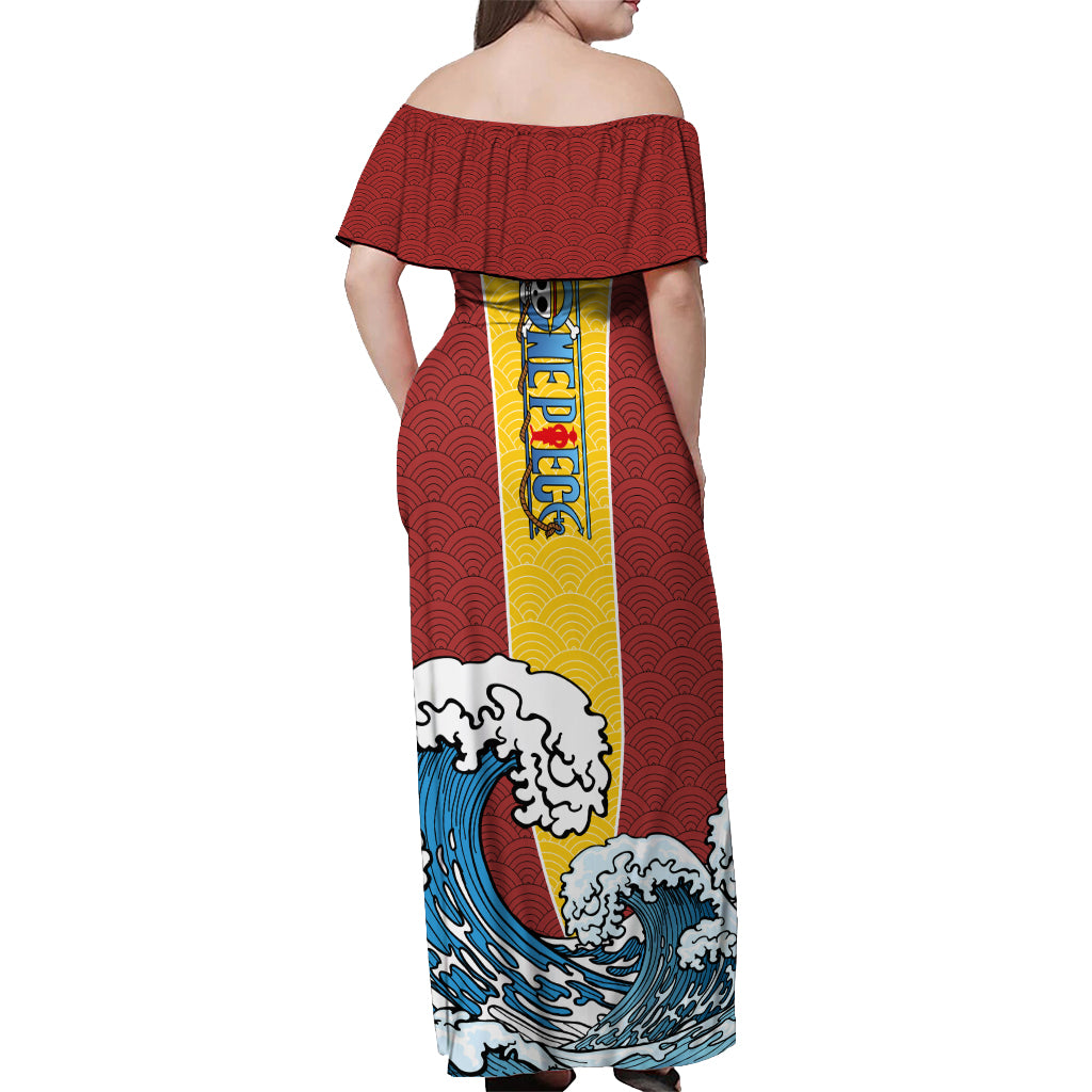 Luffy - One Piece Off Shoulder Maxi Dress Anime Japan Style