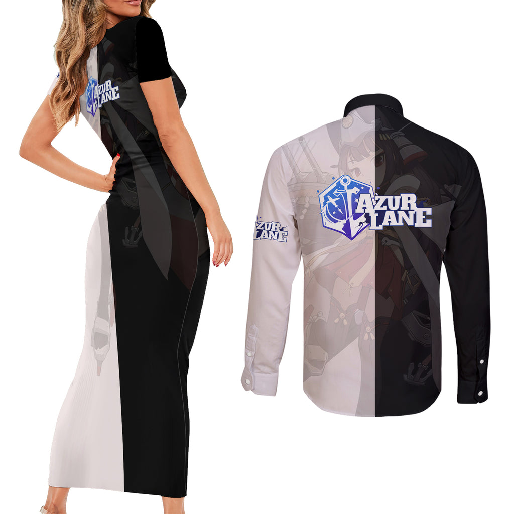 Nagato - Azur Lane Couples Matching Short Sleeve Bodycon Dress and Long Sleeve Button Shirt Anime Game Style