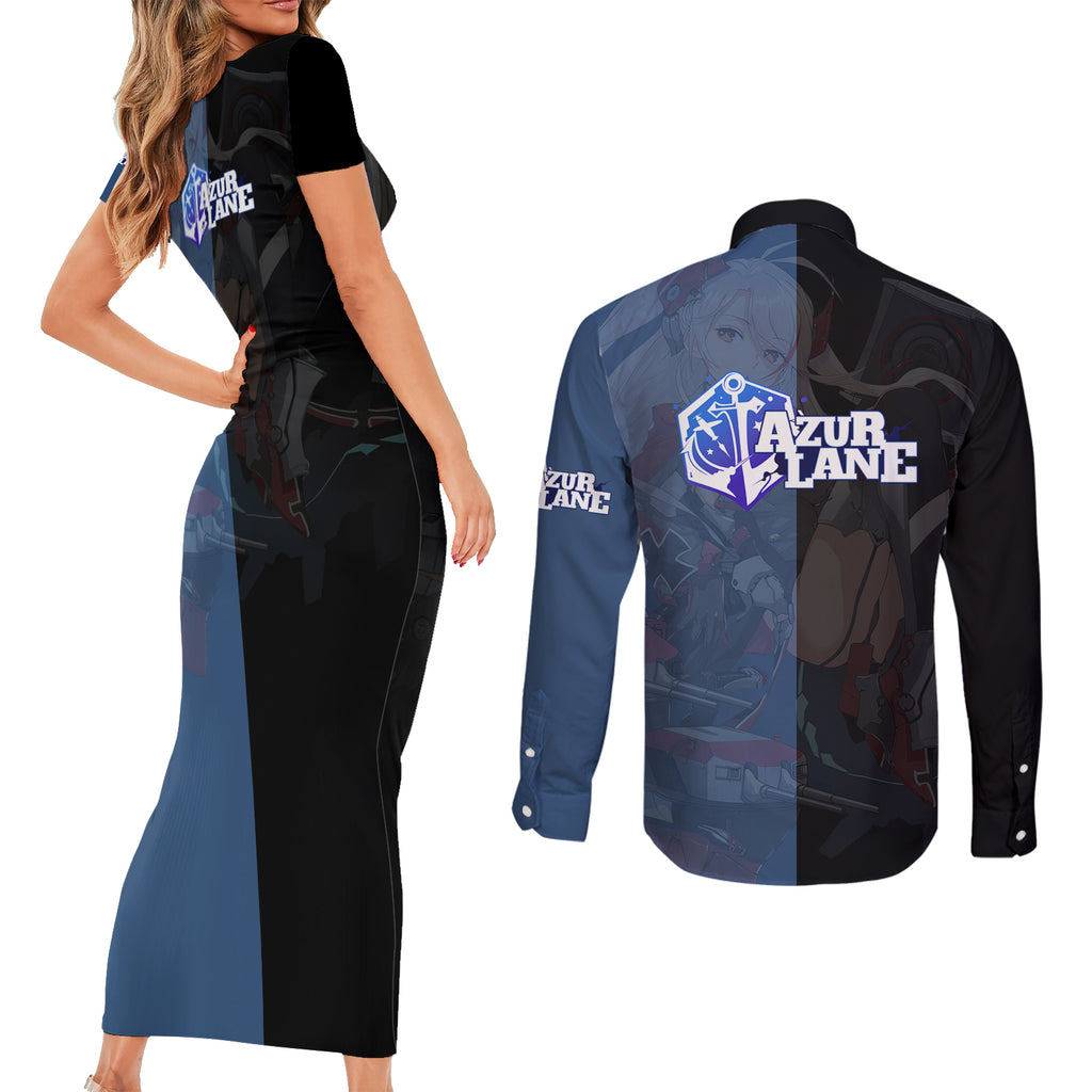 Prinz Eugen - Azur Lane Couples Matching Short Sleeve Bodycon Dress and Long Sleeve Button Shirt Anime Game Style
