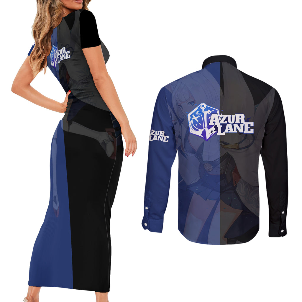 Kaga - Azur Lane Couples Matching Short Sleeve Bodycon Dress and Long Sleeve Button Shirt Anime Game Style