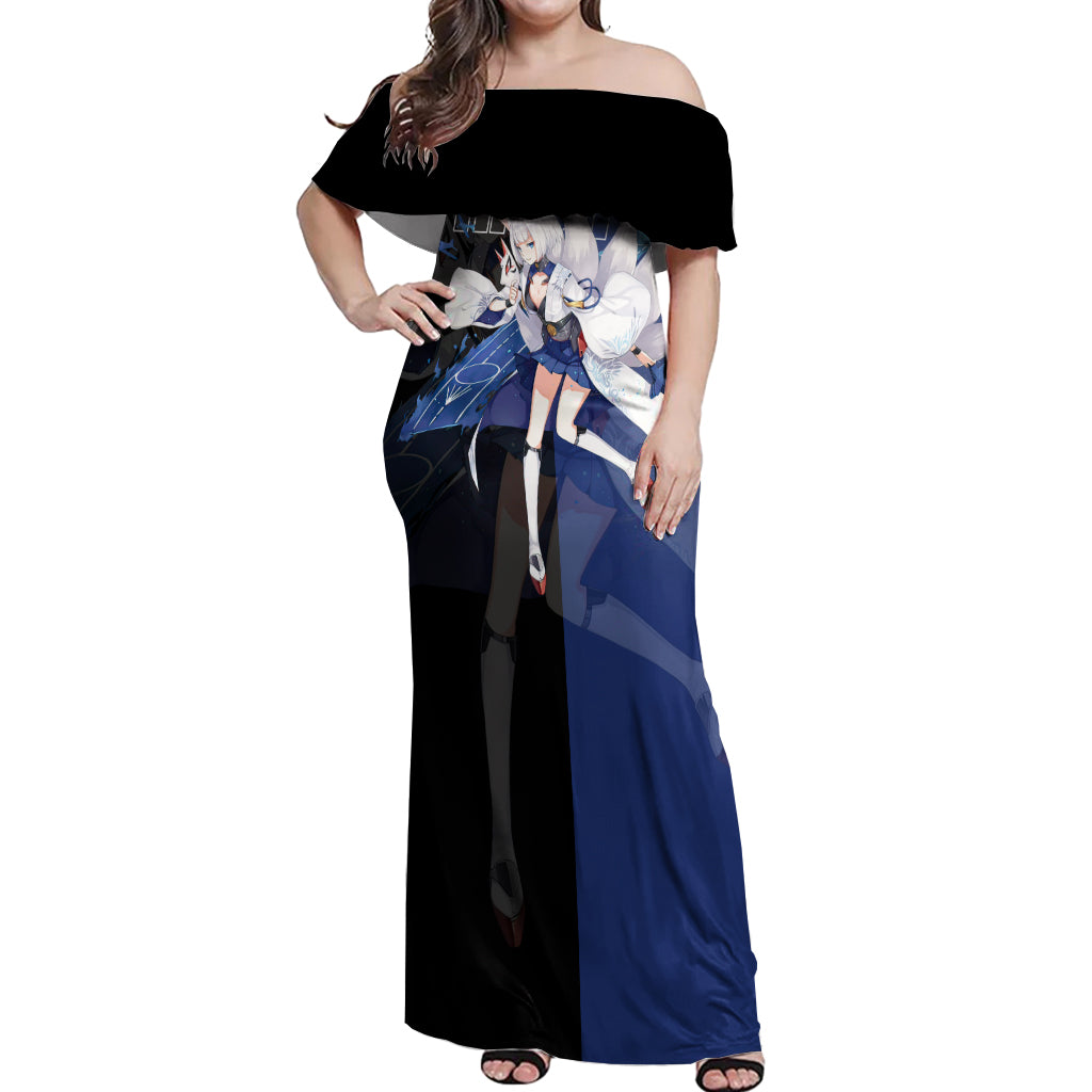 Kaga - Azur Lane Off Shoulder Maxi Dress Anime Game Style